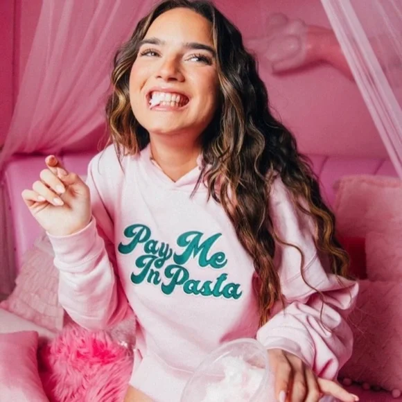 Natalie Noel Tops New Pay Me In Pasta Pink Hoodie Poshmark